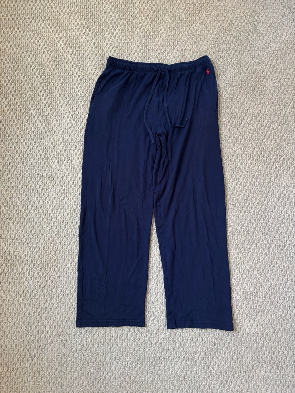 Polo by Ralph Lauren Men’s Navy Drawstring Lounge Pants with Red Pony